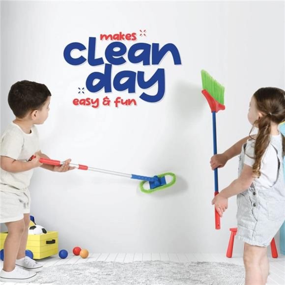 Kids Cleaning Set 4 Piece - Toy Kitchen Toddler Cleaning Set - Picture 3 of 6